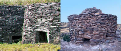 Phoenician style hut similar to Tupas on Easter Island and Chulpas in Peru